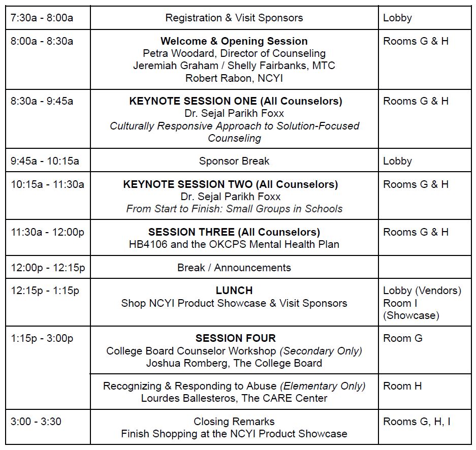 Oklahoma City School 2023 Agenda