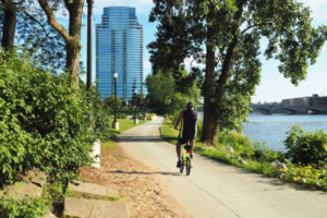 Amway Grand Plaza trails for biking nearby