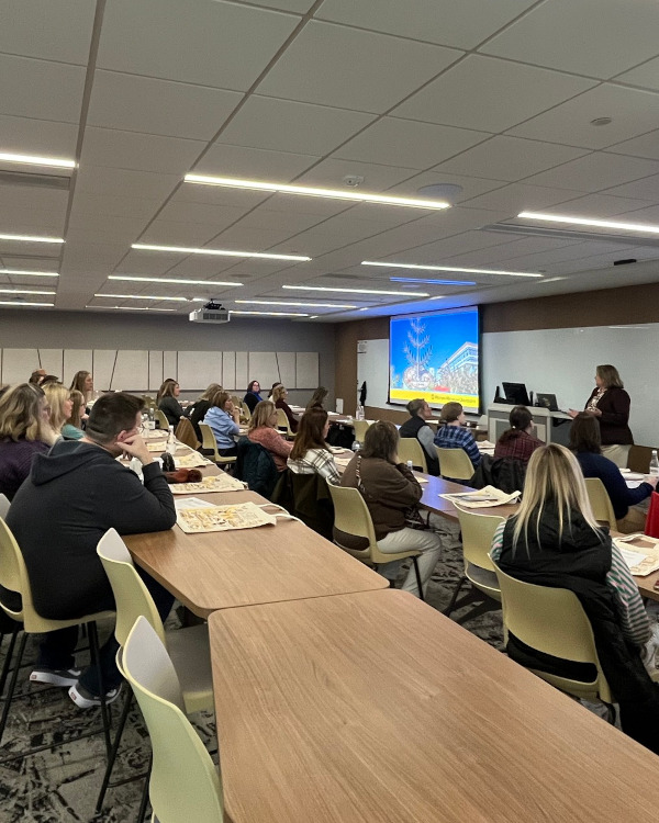 School counselors participating in a breakout training session at the Michigan School Counselor Association Conference.