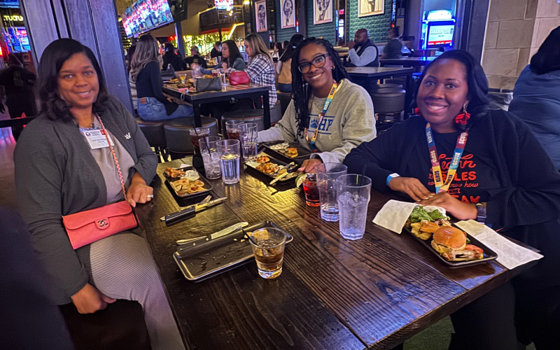 School counselors enjoying a meal together during the LSSSCA Conference