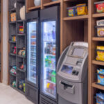 A small store with an ATM machine inside of a hotel