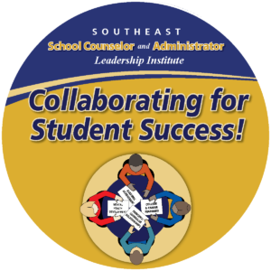 Southeast School Counselor and Administrator Leadership Institute logo featuring the theme “Collaborating for Student Success.”